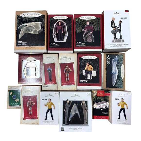 Hallmark STAR TREK Ornament Lot Of 15 Voyager Captain Commander Romulan NEW